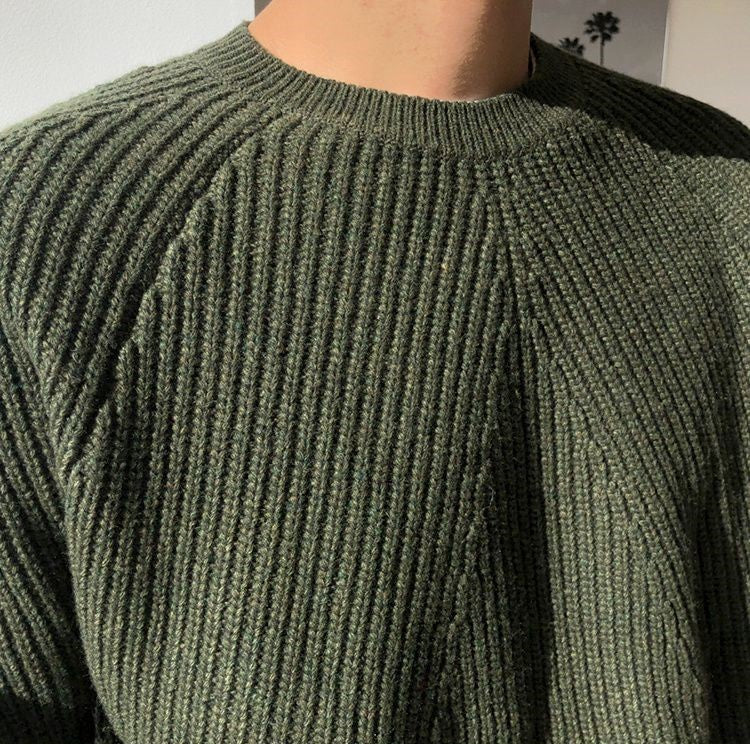 Round Collar Knitted Sweater – Loose Pullover