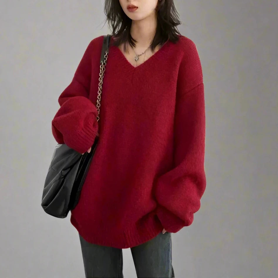 Premium V-Neck Knit Sweater – Chic Essential