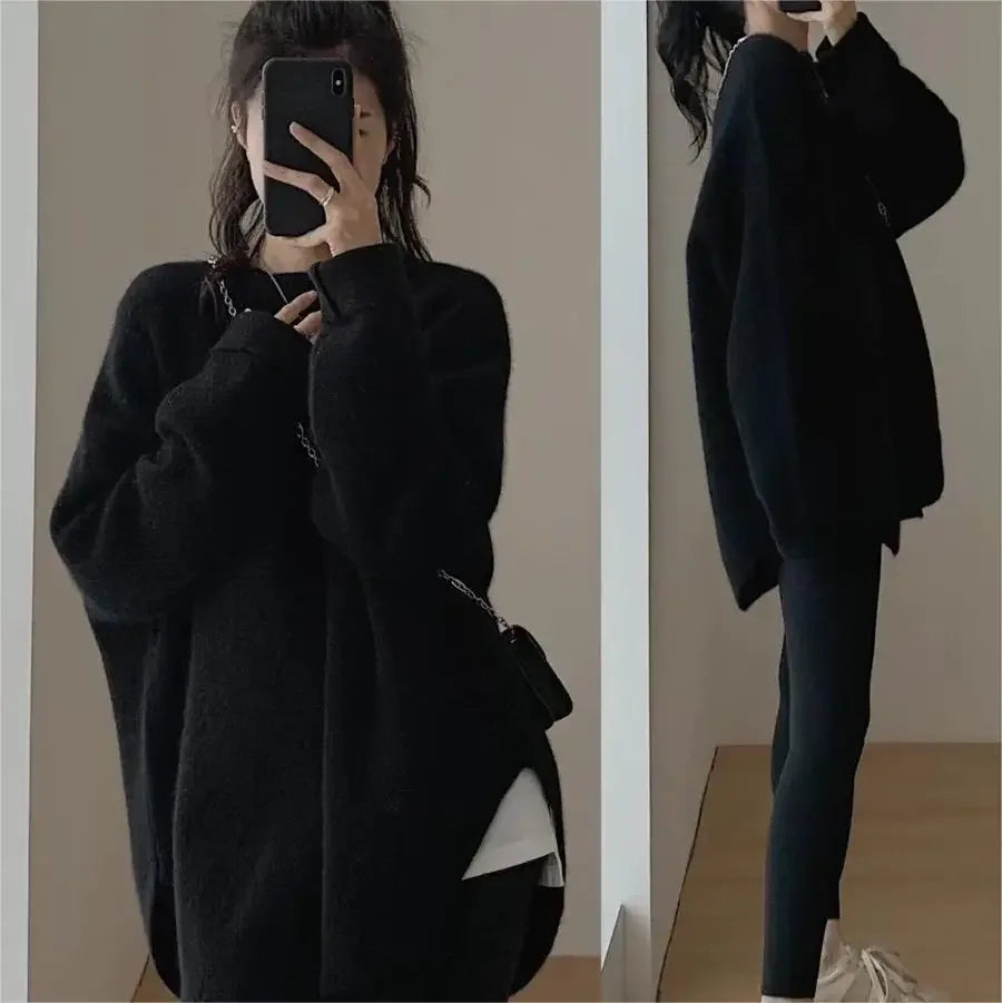 O-Neck Knitted Sweater – Loose Pullover