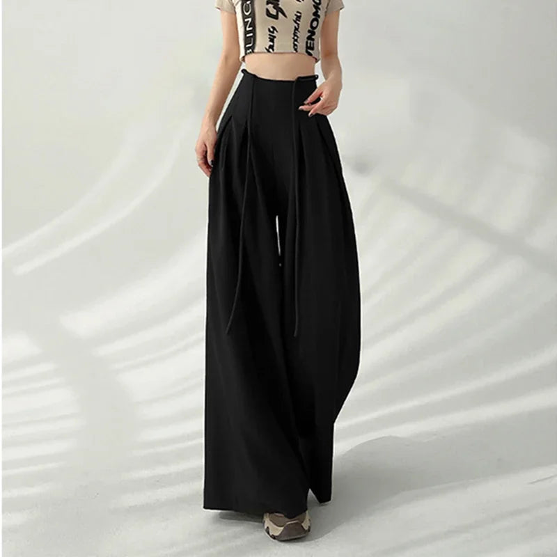 High-Waist Wide-Leg Pants – Elegant Streetwear Trousers