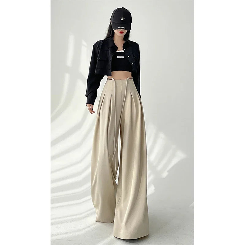 High-Waist Wide-Leg Pants – Elegant Streetwear Trousers