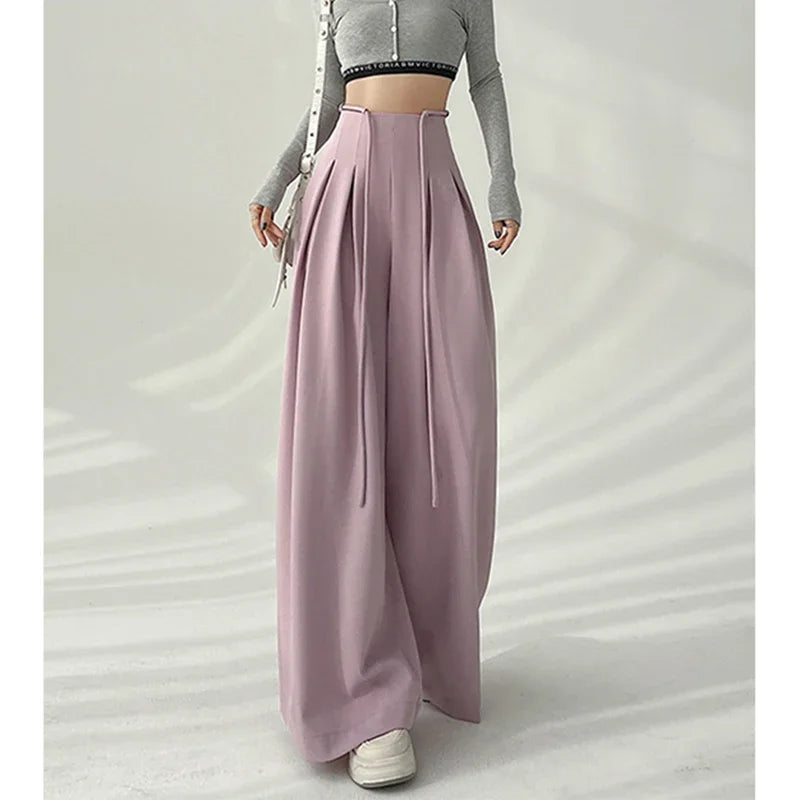 High-Waist Wide-Leg Pants – Elegant Streetwear Trousers