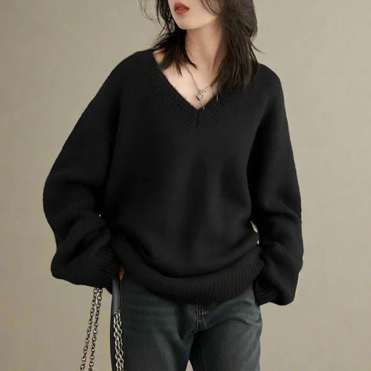 Premium V-Neck Knit Sweater – Chic Essential