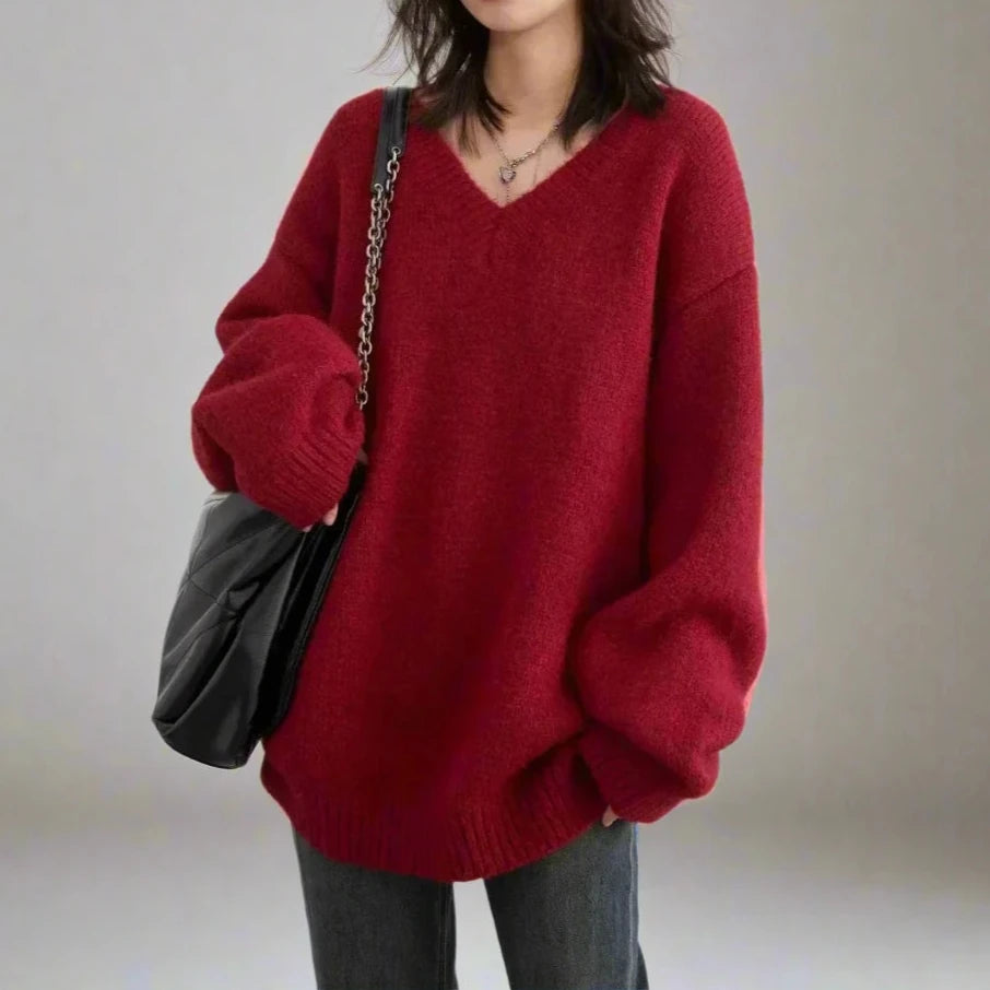 Premium V-Neck Knit Sweater – Chic Essential