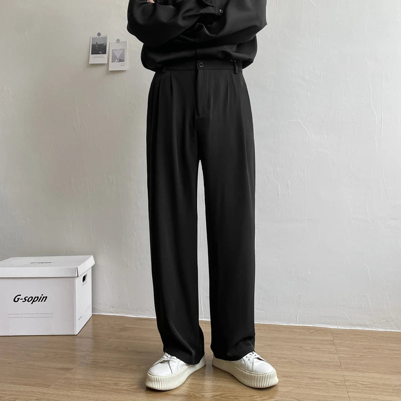 Men's Fashion Loose Straight Office Formal Suit Pants