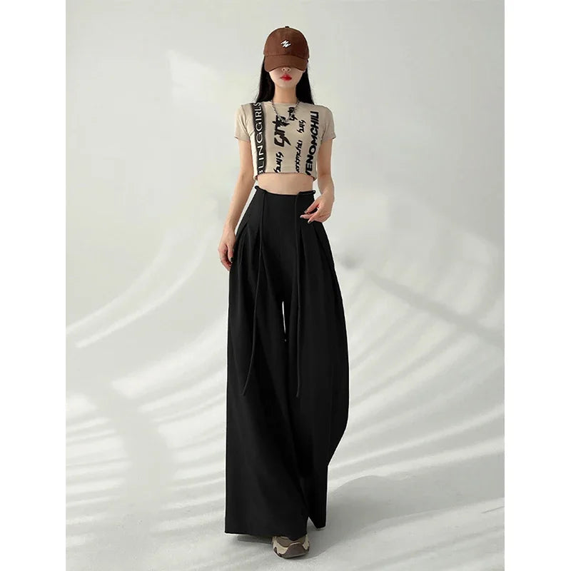 High-Waist Wide-Leg Pants – Elegant Streetwear Trousers