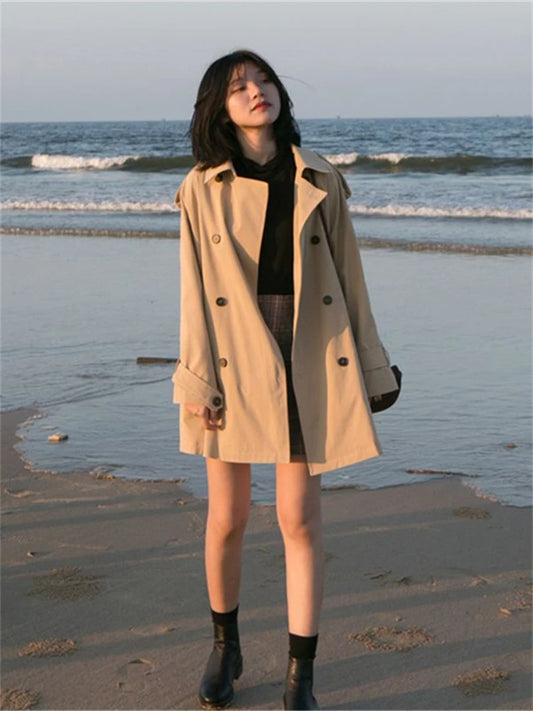 Vintage Maxi Trench Coat – Oversized Winter Windbreaker