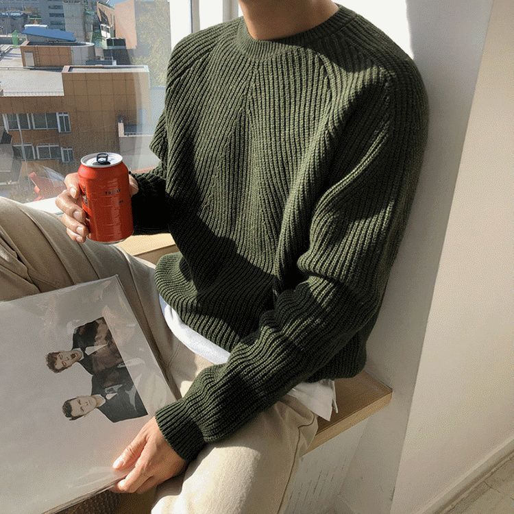 Round Collar Knitted Sweater – Loose Pullover